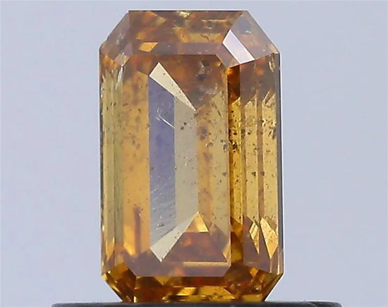 0.63ct Emerald Natural Diamond (Fancy Deep Brownish Yellow, Clarity I2, GIA)