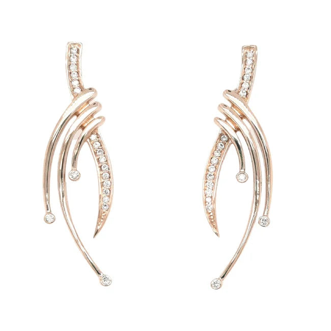 Diamond Journey Earrings 14K Yellow Gold