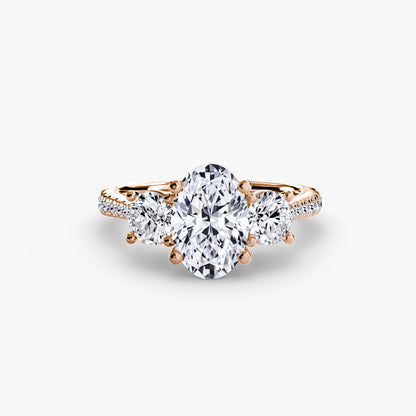 Three-Stone with Pavé Band