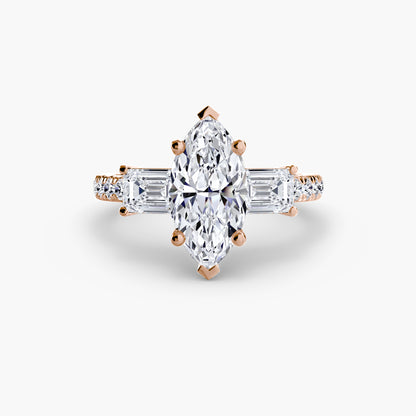Three-Stone Ring with Pavé Band 4