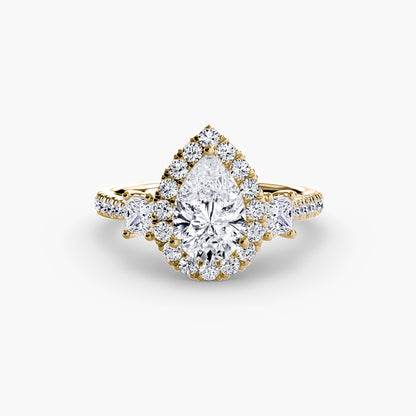 Three-Stone Ring with Halo 2