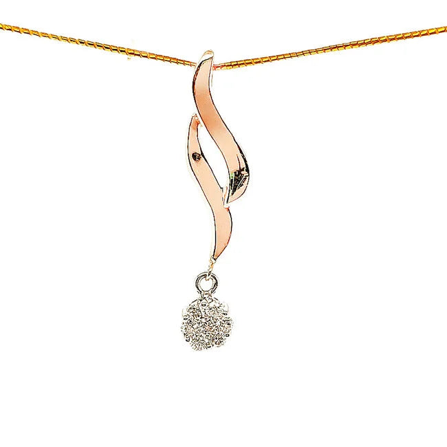 Diamond 0.25ctw Mistletoe Pendant 14k Yellow Gold