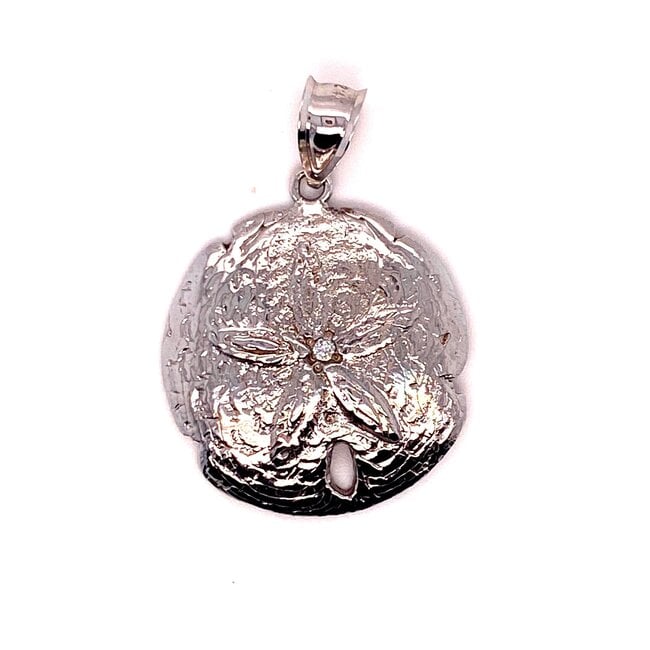 Sand Dollar Pendant 14K White Gold