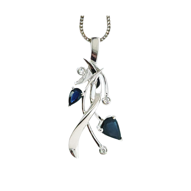 Sapphire Embrace Pendant (Sterling Silver)